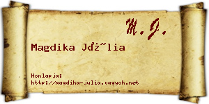 Magdika Júlia névjegykártya
